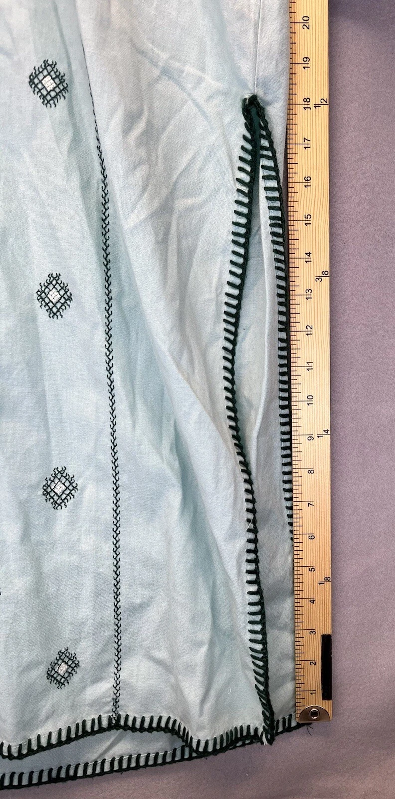 Abito midi Zara donna verde manica corta ricamato sacchetto di carta taglia S