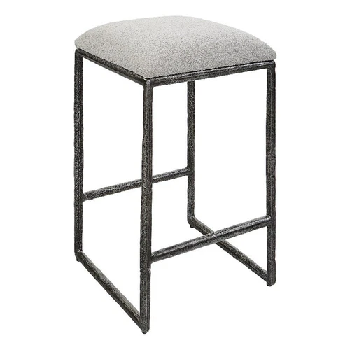 Uttermost Brisbane 26" Contemporary Cast Iron Counter Stool in Charcoal - Picture 2 of 8