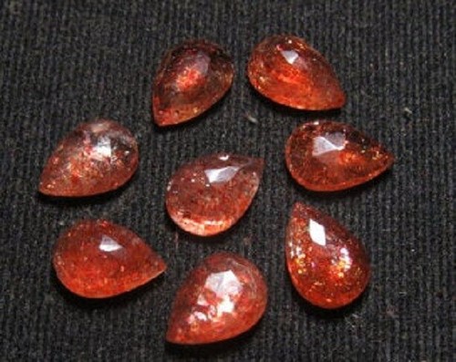 Natural Sunstone Pear Rose Cut Loose 