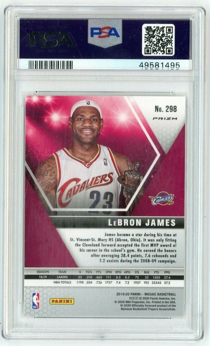 シングルカード NIKE - 2019 PANINI MOSAIC LeBRON JAMES PSA10 2019-20 Panini Mosaic MVPs LEBRON JAMES Silver Mosaic - PSA