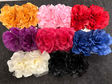 12 Pcs Women Artificial Flower 3.5" Pin Hair Clip Bridal Beach Party Alligator
