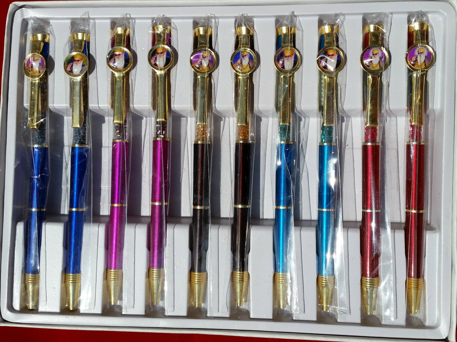 Punjabi Hindu Sikh Khalsa Guru Nanak Photo Ball Pen set 10 Pens