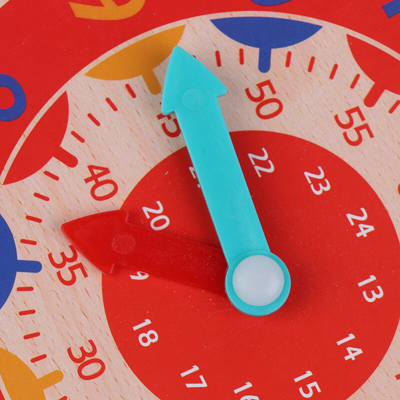 Wooden Colorful Clock Cognition Clocks For Kids Early Preschool Teaching AidY^JN