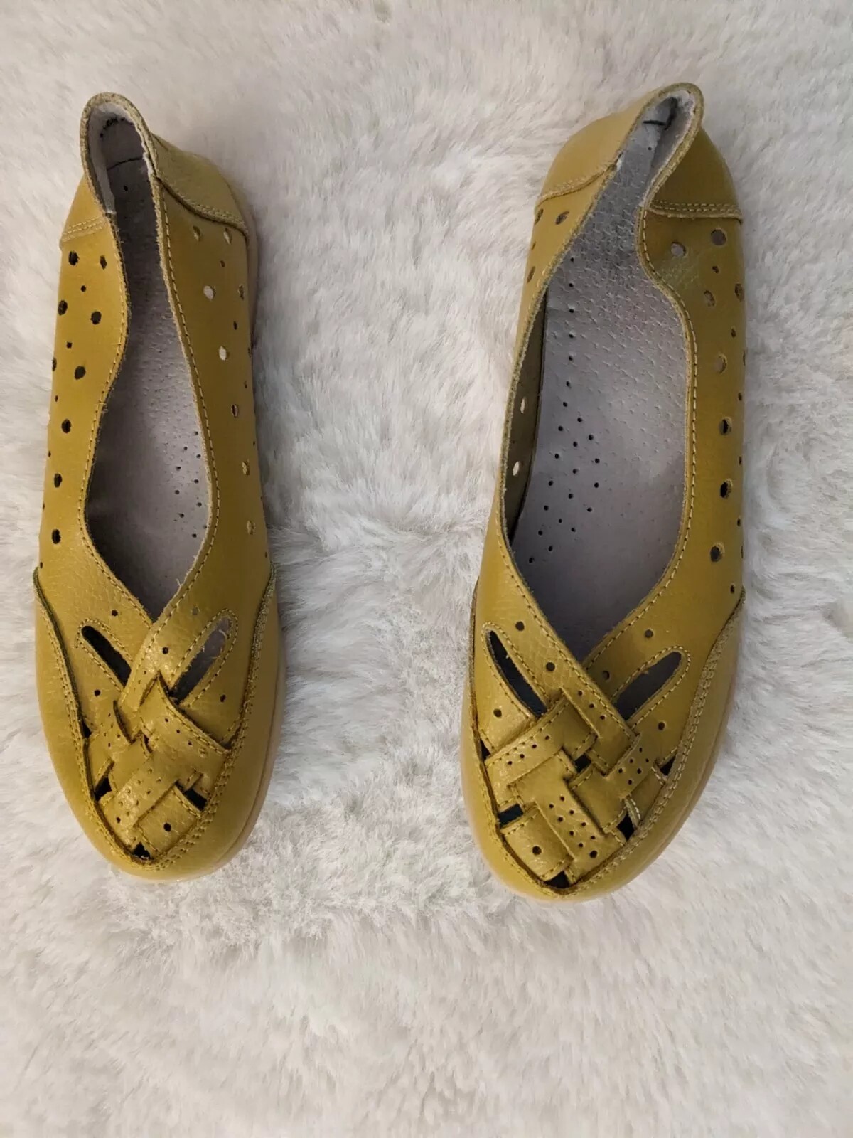 SAOLA Mocassini donna Aniaohee Boho in pelle suola in gomma gialla taglia 7