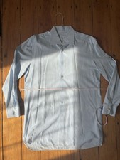 Kiton XL 18/45 Blue and White Striped Button Down