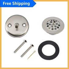 Brushed Nickel Trip Lever Tub Trim Kit - Elegant Overflow Face Plate Strainer