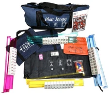 Mahjong Full Set Western American 166 Standard Resin Tiles Mah Jongg with 5 Bags