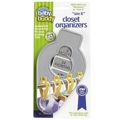 Size-It Closet Organizers by Baby Buddy - 5 Count (Pack of 1), Gray
