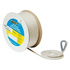 Seachoice 3/8" D x 150' L White Nylon Double Braid Anchor Line w Thimble