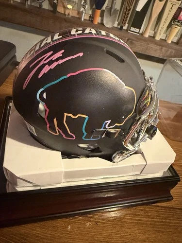 Josh Allen Buffalo Bills Signed Riddell 2025 BCA Mini Helmet BAS Beckett