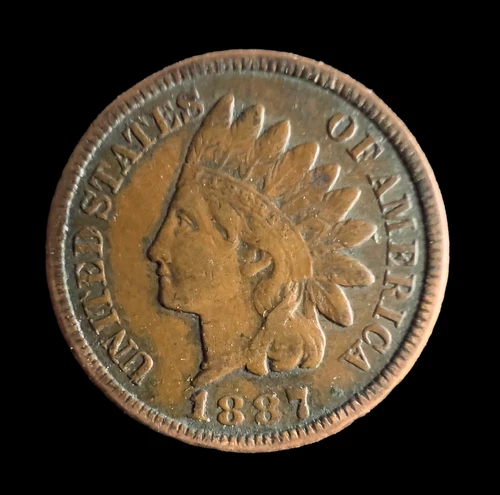 1887 INDIAN HEAD CENT PENNY COPPER COIN 🔥 VF