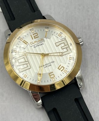 Omax Supreme ES538 Men's Silicone Strap 50M WR 3-Hand Analog Watch