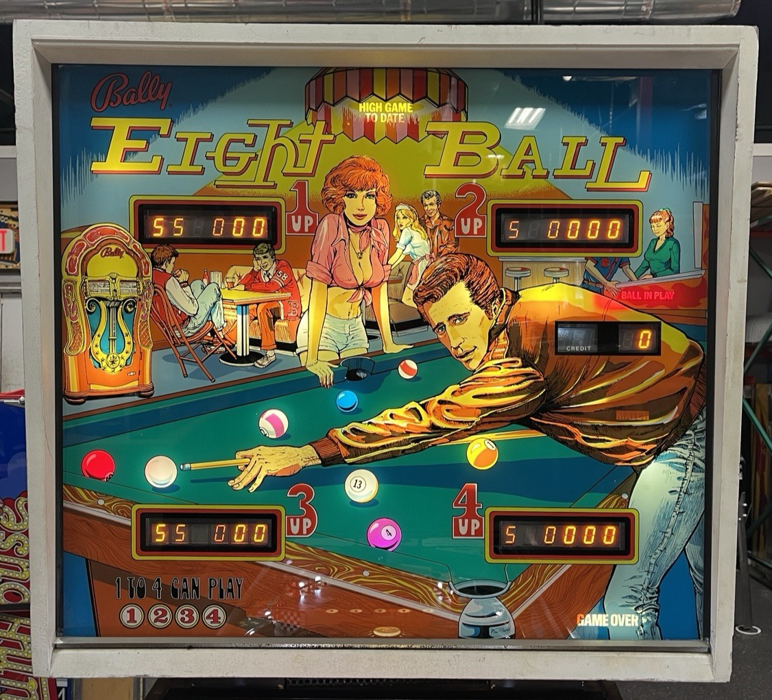 1977 BALLY EIGHT BALL 8 PINBALL MACHINE PROF TECHS PLAYS GREAT