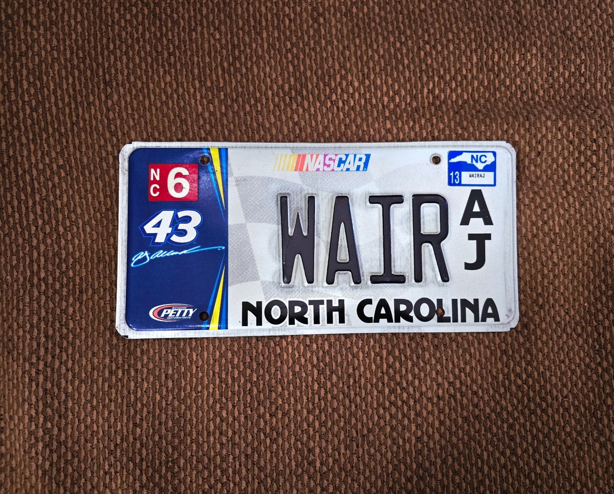 NASCAR 2013 NORTH CAROLINA ARIC ALMIROLA #43 LICENSE PLATE TAG
