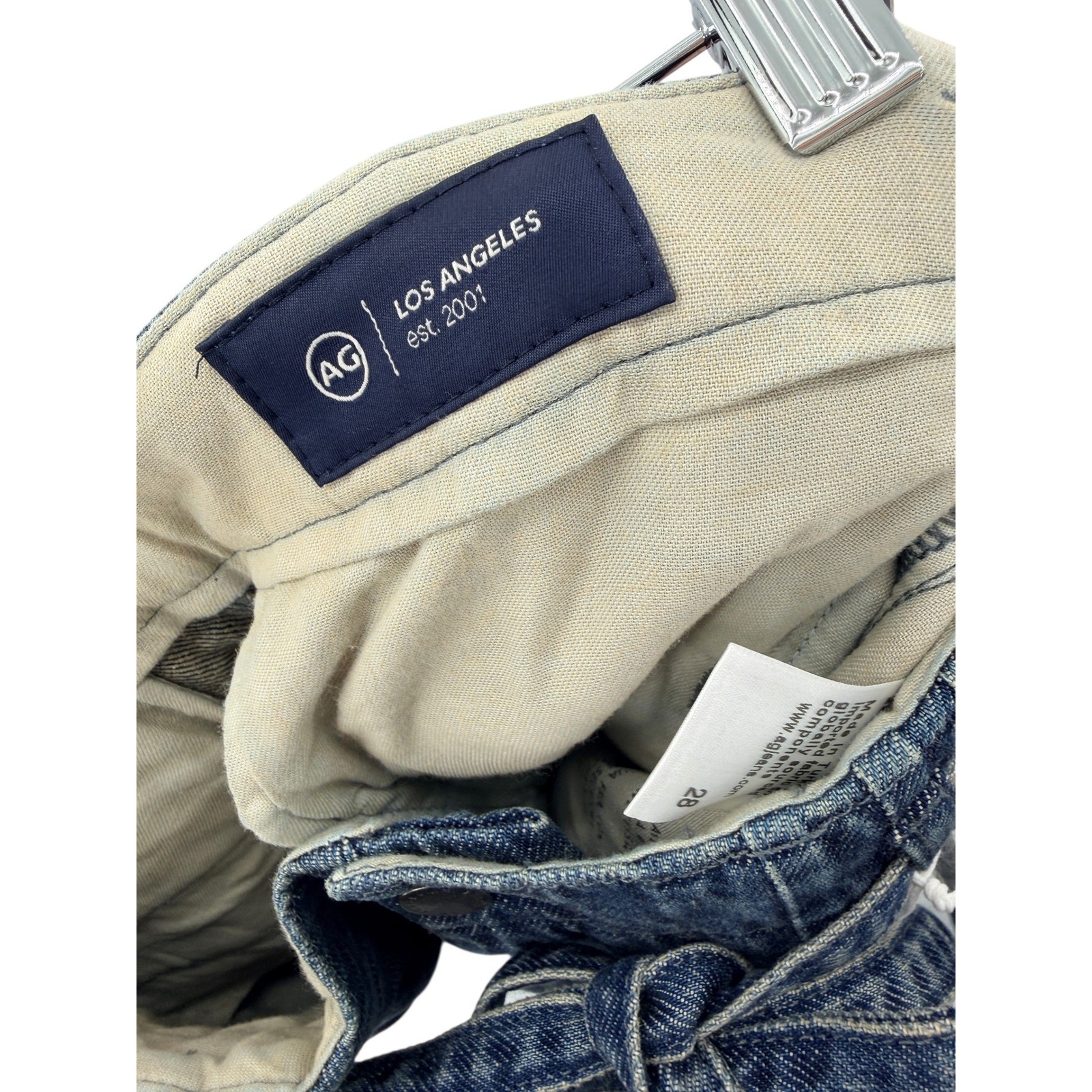 NWT AG Adriano Goldschmied Belted Deven High Rise Ultra Wide Leg Jeans Size 30