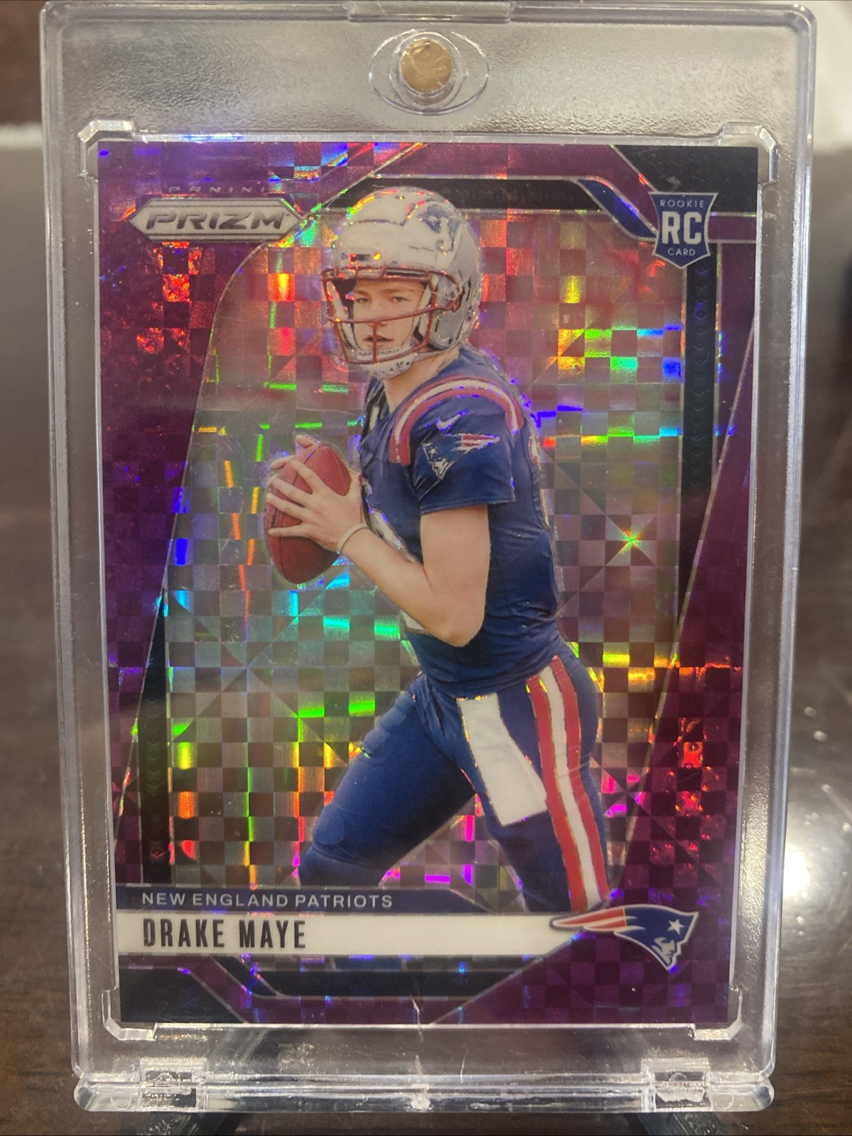 2024 Prizm Rookies Drake Maye #329 Purple Power Prizm /49 (RC) - Patriots