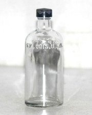 Vintage St. Louis Pharmazeutische Glasflasche Handgefertigt Alt Original, USA