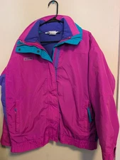Columbia Jacket Women's LARGE Bugaboo 3 in 1 Ski 90s VTG Fleece Coat Dark PINK
