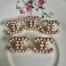 Gold CHANEL CC Knöpfe 5er Set 15x20mm Lot Co...
