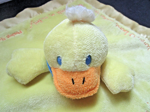 Parabola Peluche Raso Anatra Pulcino Lovey Coperta di Sicurezza Giallo Salmi Cristiani - Foto 3 di 5
