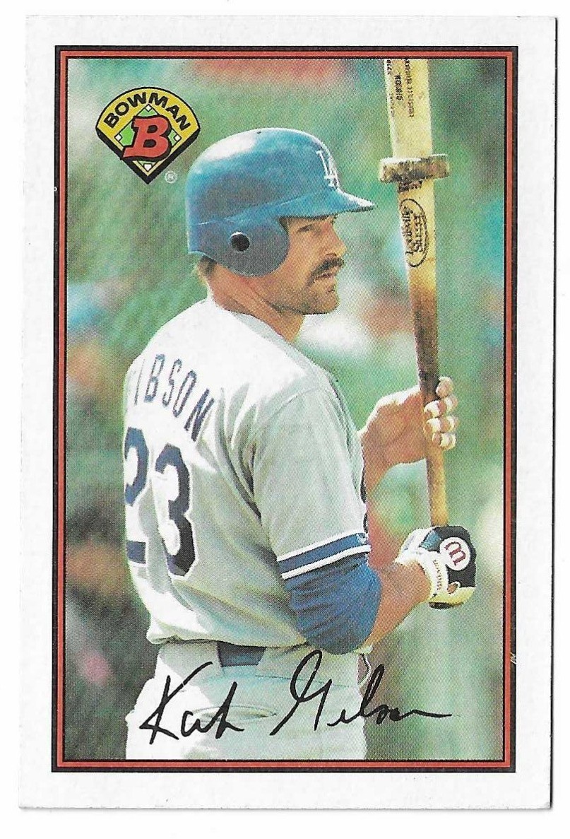 1989 Bowman Baseball Kirk Gibson Card #351 Los Angeles Dodgers MVP