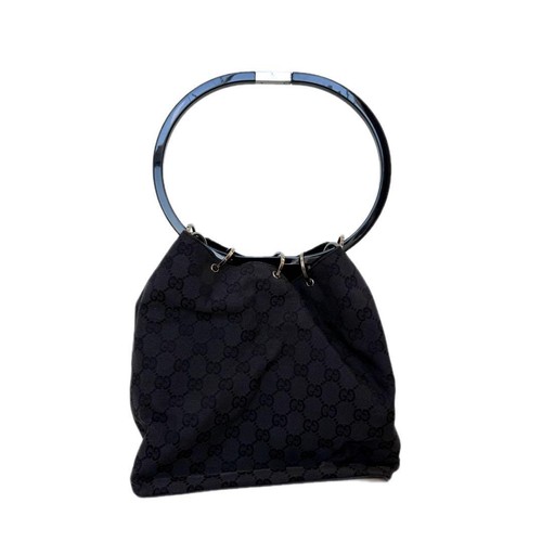 Tom Ford Gucci Shoulder Bag Black Canvas Leather