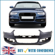 Front Bumper Primed With PDC & Washer Holes Fits Audi A4 B8 S-Line 2012-2015 New