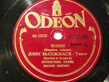 1908 John McCormack Irish Tenor London ODEON Stephen Adams Roses Am 33020
