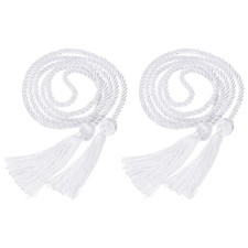 2 Pcs Graduation Cords 69" Long Graduation Tassel Honor Cords, White