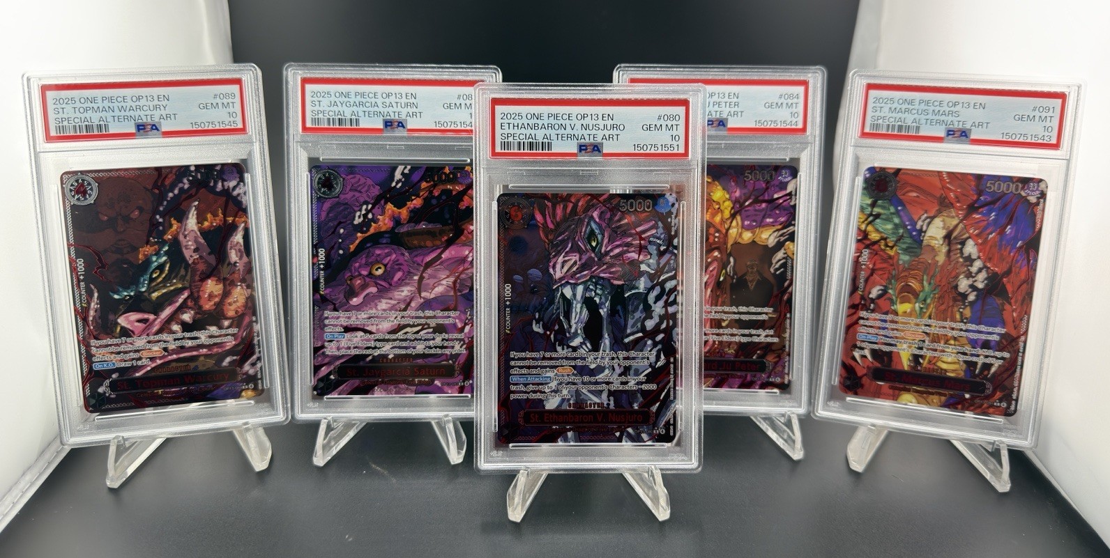One Piece OP13 Five Elders Demon God Pack Red SP ALT ART English PSA 10 