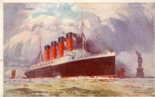 R.M.S. LUSITANIA - Cunard Line. Original Postcard