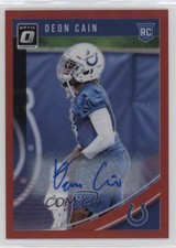 2018 Donruss Optic Rookies Red Prizm Auto /50 Deon Cain #127 Auto nd3