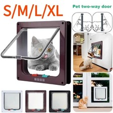 4 Way Pet Door Cat Puppy Dog Magnetic Lock Lockable Flap Door Frame Magnetic ABS