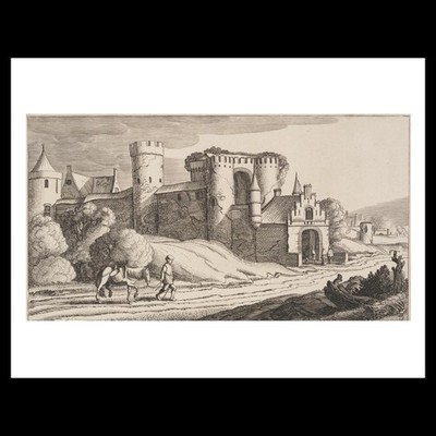 Claes Jansz. Visscher II - A Peasant with a Horse on a Road Near City Walls, fro