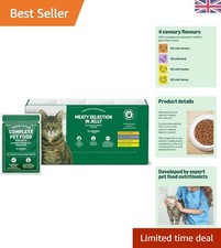 Grain-Free Balanced Wet Food for Adult Cats - 4.8kg Meat Selection (48 Pouches) 0.09 per kilo