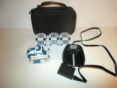 ANKI COZMO LTD EDIT INTERSTELLAR BLUE +CUBES+CHARGER+CASE PARTIALLY TESTED AS-IS