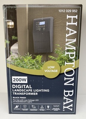 Hampton Bay Low Voltage 200W Digital Landscape Light Lighting Transformer Black