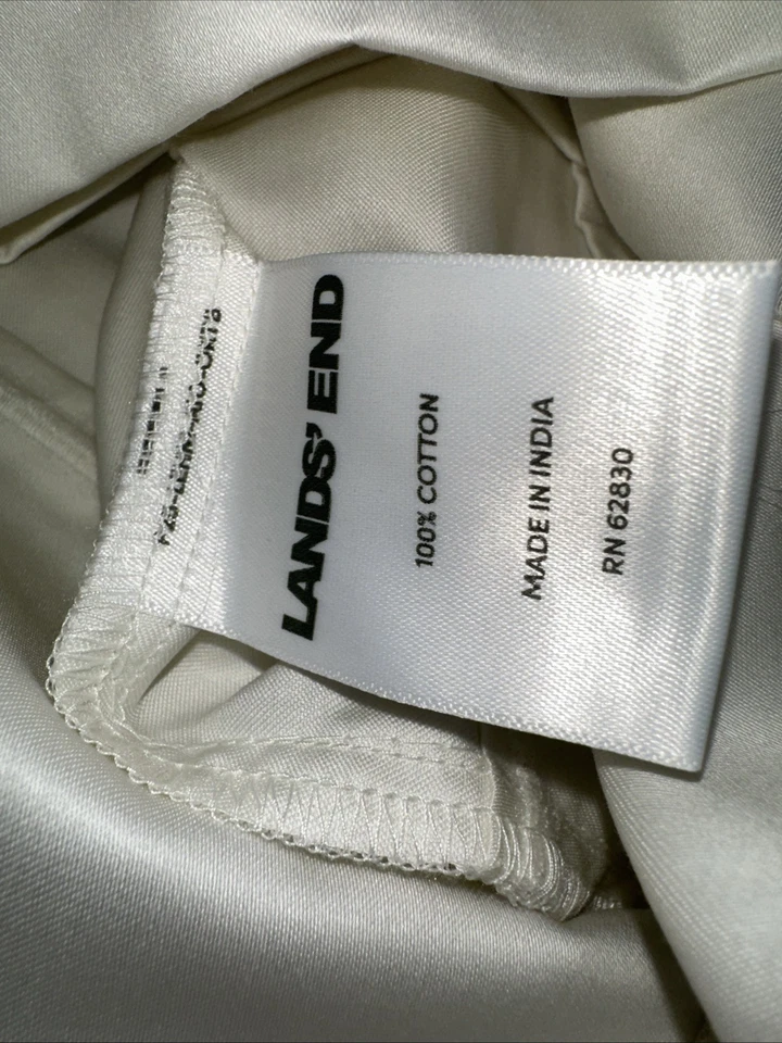 Комплект простыней Lands End - полный - хлопок - слоновая кость - новый - Изображение 3 из 4