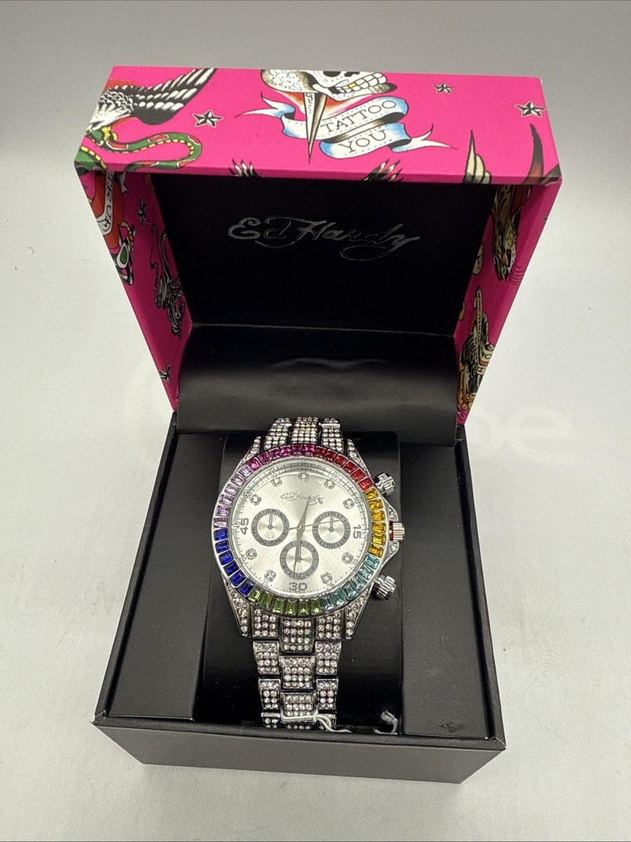ED HARDY Ladies Metal Bracelet Analog Watch Rose Gold | eBay display picture 1
