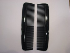 2 Pocket Hair Combs - 5" Inch- Black Flex Rubber Unbreakable - USA Seller - New