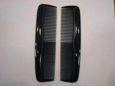 2 Pocket Hair Combs - 5" Inch- Black Flex Rubber Unbreakable - USA Seller  - New