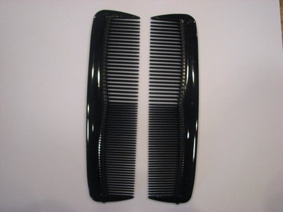 2 Pocket Hair Combs - 5'' Inch- Black Flex Rubber Unbreakable - USA Seller  - New