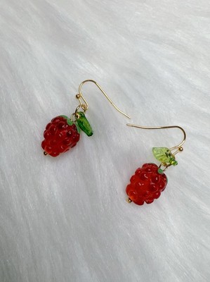 Raspberry Drop Earrings Fruit Drop Earrings Jewelry Gift New