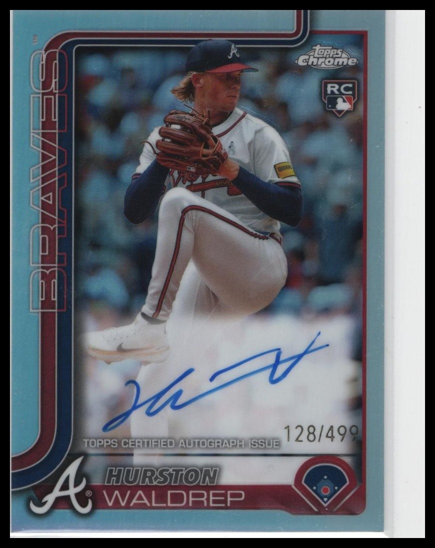 2025 Topps Chrome Hurston Waldrep Rookie Auto Refractor /499 #RA-HW Braves
