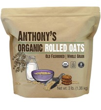 Anthony's Organic Rolled Oats, 3 lb, Gluten Free, Non 48 Ounce Pack of 1