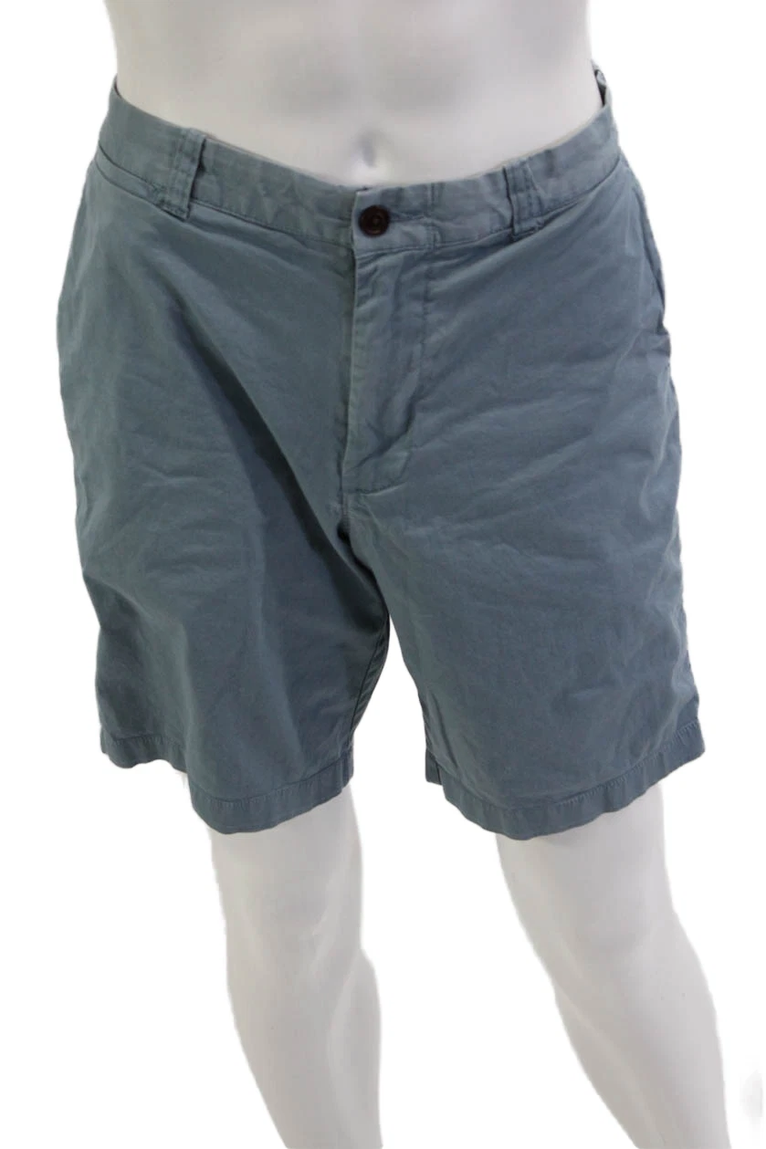 J Crew Mens Chino Shorts Blue Button Size 34