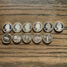 Lot of 11 90% Silver Proof Washington Quarters 1992-1999 - State Quarters