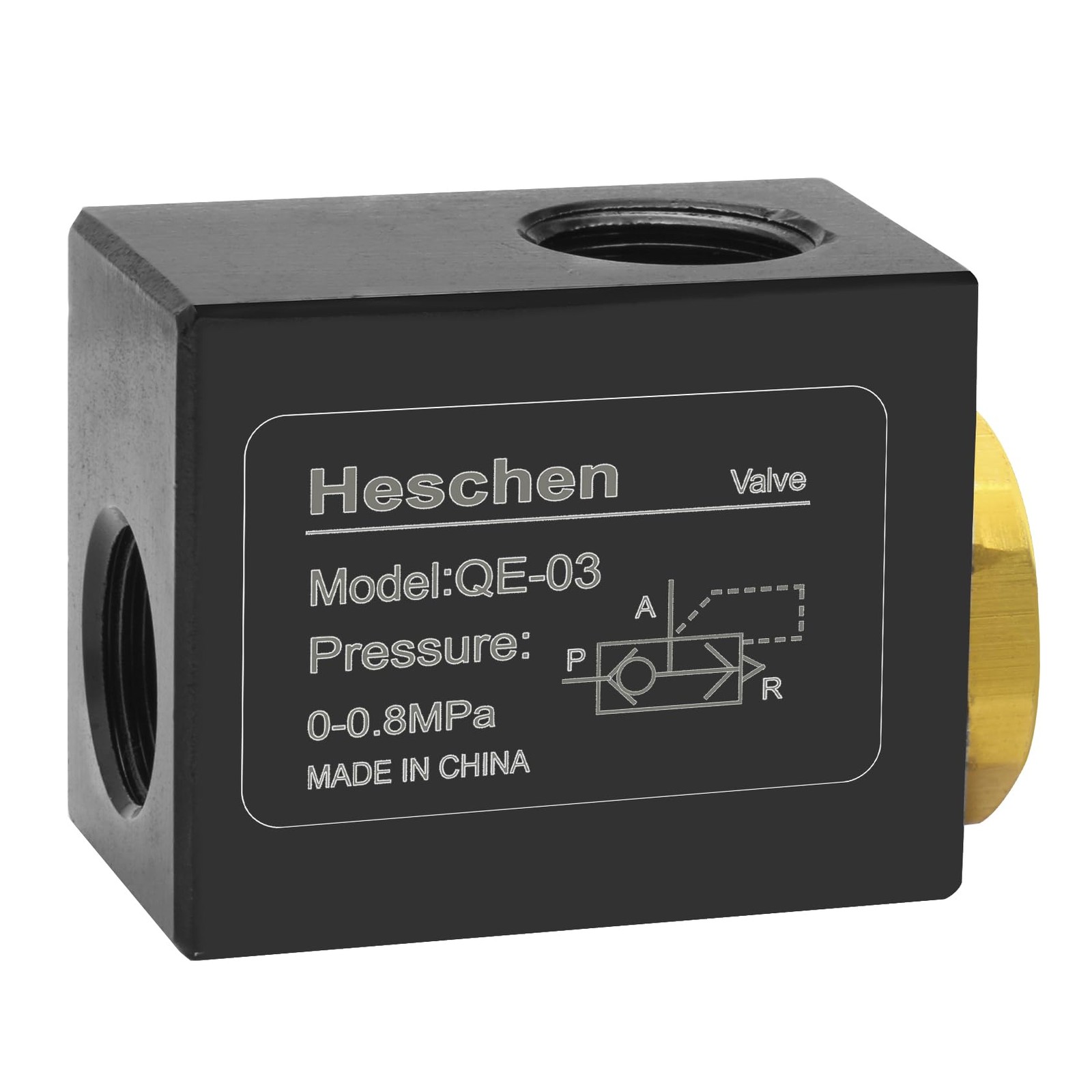 Heschen Pneumatic Quick Exhaust 54 x 28 x 36mm/2.13" x 1.1" x 1.42", Black