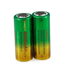 2pcs Skywolfeye 26650 Battery 3.7V Rechargeable Batteries Cell