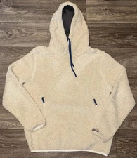 Chubbies Hoodie Mens Small Beige Sherpa Fleece The Snow Day High Pile Pullover